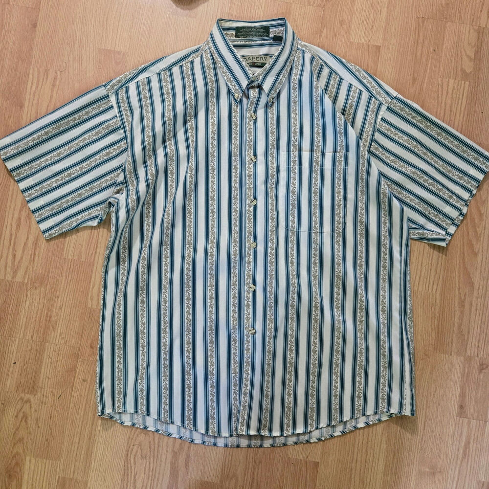 Loafers by Reed St James Mens Vintage Country Western Striped Button-Up Shirt XL